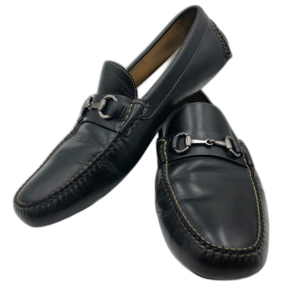 Peter Millar Men\'s Black Leather Slip On Loafers Driving Shoes Size 11.5M Brazil main image 4